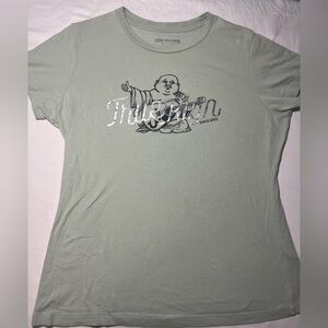 True Religion Buddha Face Green Women’s Short Sleeve T-shirt Size Large NWOT